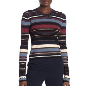 Veronica Beard Palmas Shimmer Knit Striped Sweater